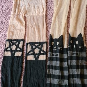 faux thigh high tights
